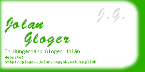 jolan gloger business card